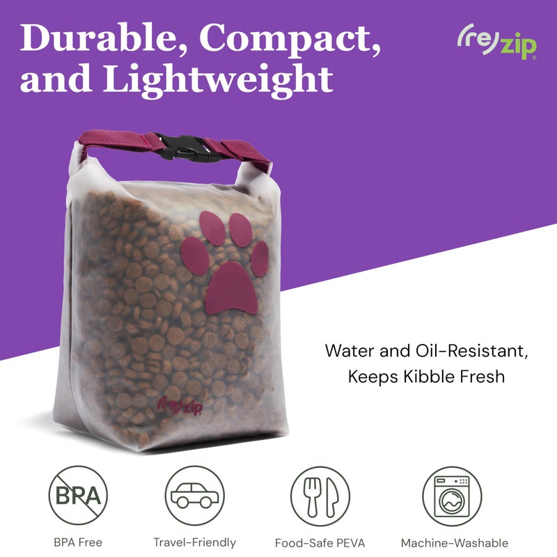 Rezip (re)zip Roll Top Pet Food Storage Bag (14-Cup) | BPA-Free, Food Grade, Pet Safe | Keeps Kibble Fresh for Camping, Dog Boarding, Weekend Getaways | Machine Washable - Image 3